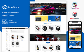 "AutoStore - Auto Parts and Equipments" - bootstrap PrestaShop шаблон №72000