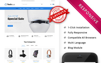 WooCommerce Theme namens "Techous Multistore - Responsive" #73668