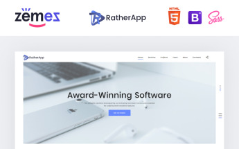 "RatherApp - Software Company HTML" Responsive Landingspagina Template №73762