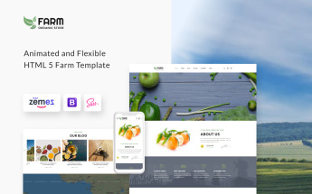 Reszponzív Organic Farm Multipurpose HTML Weboldal sablon 73860