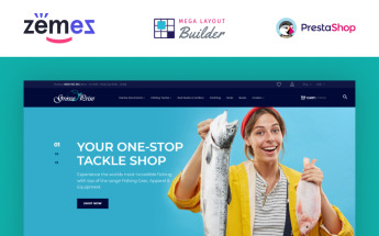PrestaShop Theme namens "Grosse Prise - Fishing Gear Store" #73967