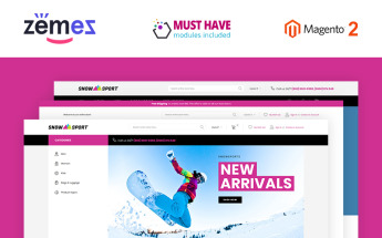 Magento Theme namens "SnowSport - Extreme Sports Gear" #74256