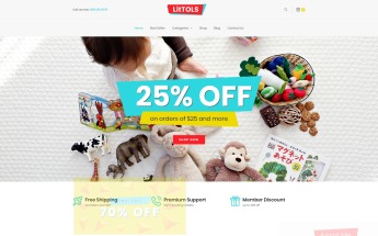 Template WooCommerce Responsive #74488 "LitTOLS - Toys & Games Store Elementor"