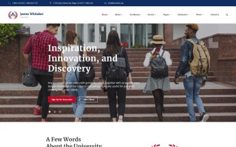 Website Vorlage namens "James Whitaker - University Ready-to-Use" #74596