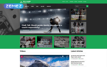 Big Game - Hockey Team Website Ready-To-Use Joomla Template