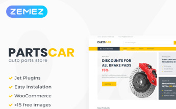 PartsCar - Car Repair Classic Elementor Tema WooCommerce №75525