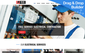 Plantilla Moto CMS 3 "Wire - Electrical Company" #75773