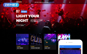 Reszponzív Crazy - Night Club Modern Responsive Joomla sablon 75853