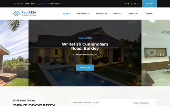 "RealArea - RealEstate" thème WordPress adaptatif #75916