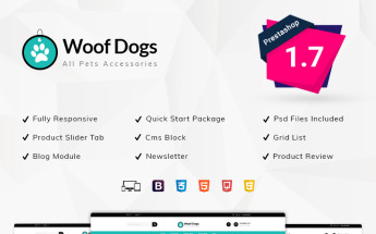 Tema PrestaShop Responsive #76089 "Woofdog Pet Store"