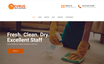 Responzivní WordPress motiv "Evrus - Carpet Cleaning and Desinfection" #76173