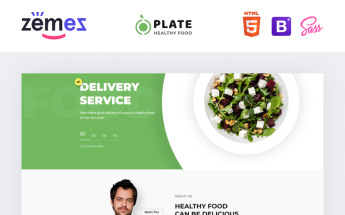 Reszponzív Plate - Healthy Food One Page Clean HTML Nyítóoldal sablon 76237