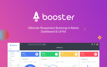 "Booster - Bootstrap + Laravel Dashboard" Responsive Admin Template №76572