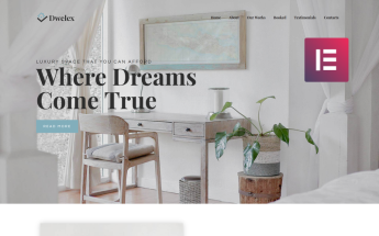 WordPress Theme namens "Dwelex - Real Estate One Page Modern Elementor" #76877