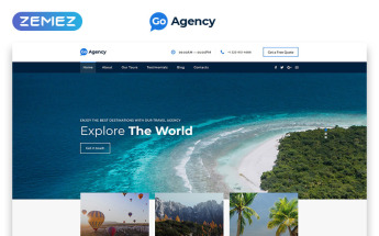Responsywny szablon Landing Page Go Agency - Travel Agency Clean Bootstrap HTML #77144