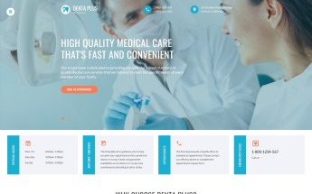 Reszponzív Denta Plus - Dentist Ready-to-Use Clean HTML Weboldal sablon 77199