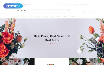 Responsywny szablon OpenCart Lady Flor - Flower Shop Multipage Creative #77227