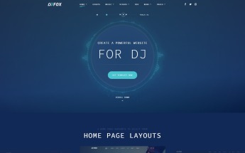 Reszponzív DJ FOX - DJ Multipage Creative Bootstrap HTML Weboldal sablon 77217