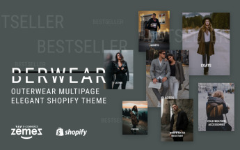 Shopify Theme namens "BERWEAR - Fashion Multipage Elegant" #77541