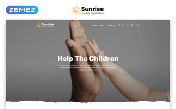 Landing Page Template namens "Sunrise - Charity Foundation Modern HTML5" #78389