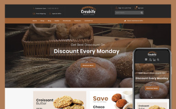 Responzivní WooCommerce motiv "Crevbite - Bakery & Chocolate Store" #79584