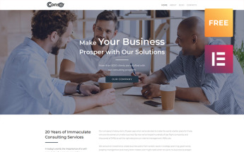 "Consor lite - Business Consulting Elementor" - адаптивний WordPress шаблон №80070