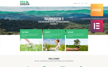 "Epa Green Lite - Environmental Responsive" - адаптивний WordPress шаблон №80039