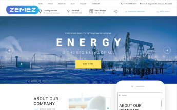 "Blue Energy - Industrial Company Ready-To-Use" thème Joomla adaptatif #80172