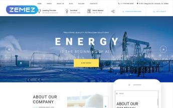 Responzivní Joomla šablona "Blue Energy - Industrial Company Ready-To-Use" #80172