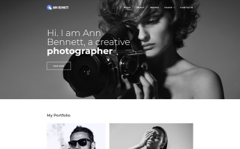 Responsywny szablon strony www Ann Bennett - Photographer Portfolio Multipage Creative HTML #80376