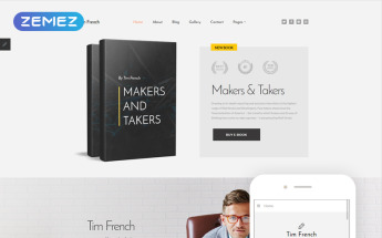 Joomla Vorlage namens "Tim French - Personal Pages Modern" #80705
