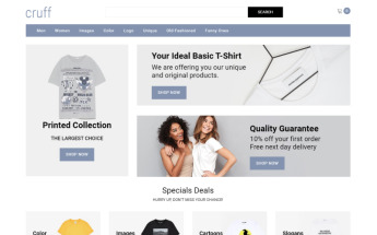 OpenCart Vorlage namens "Cruff - T-shirt Multipage Modern" #81893
