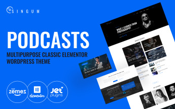 "Singum - Podcaster Multipurpose Classic Elementor" Responsive WordPress thema №82015