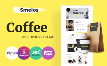 WooCommerce Theme namens "Smelos - Coffee Shop ECommerce Classic Elementor" #82005