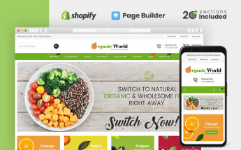 Tema Shopify "Organic World Food and Grocery Store" #82177