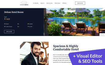 Reszponzív Luxury Hotel Nyítóoldal sablon 82558