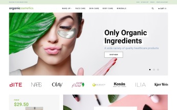 Responsywny szablon Magento OrganicCosmetics - Clean eCommerce Cosmetics Store #82878