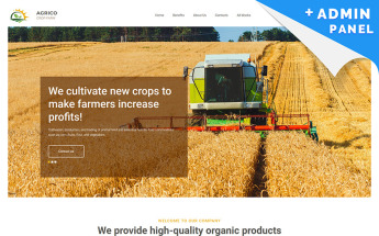 "Agrico - Crop Farm" modèle de page d'atterrissage adaptatif #82945