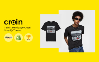 Shopify Theme namens "Croin - T-shirt Multipage Clean" #82915