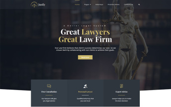 "Justly - Lawyer and Attorney" Bootstrap WordPress thema №83482