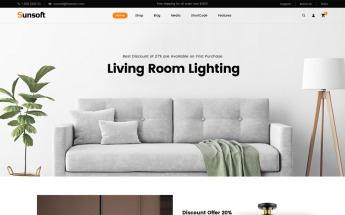 Responsywny motyw WooCommerce Sunsoft - Lighting Store #83570