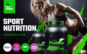 "NutriStorx - Sports Nutrition Shop Elementor" - адаптивний WooCommerce шаблон №83878