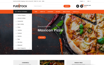 Modello PrestaShop Responsive #83948 "Fudstock - Restaurant Store"