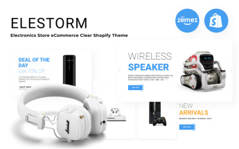 Responsywny szablon Shopify Elestorm - Electronics Store eCommerce Clear #84734