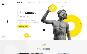Responsywny szablon strony www Recordo - Music Studio Creative Multipage HTML #84743