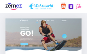 Website Vorlage namens "Wakeworld - Surfing Multipage Creative HTML" #85053