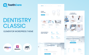 Responsivt TeethCare - Dentistry Classic Elementor WordPress-tema #85140