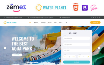 Reszponzív Water Planet - Amusement Park Creative Multipage HTML Weboldal sablon 85330