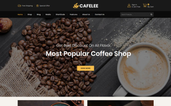 "Cafelee - Food & Restaurant Store" Responsive WooCommerce Thema №86038