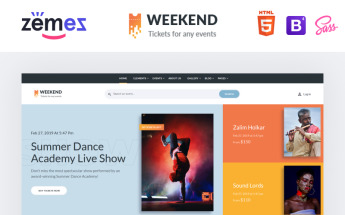 Reszponzív Weekend - Tickets Multipage Creative HTML Weboldal sablon 86057